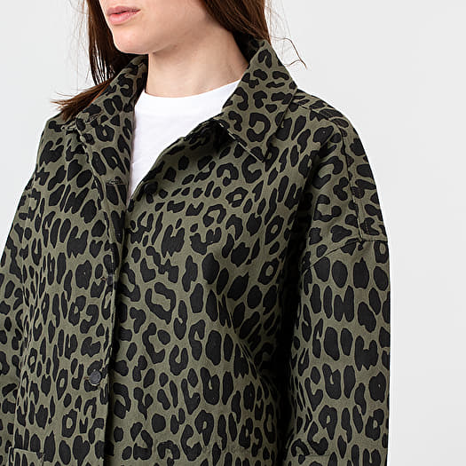 Jackets Lazy Oaf Leopard Chore Jacket Khaki Footshop