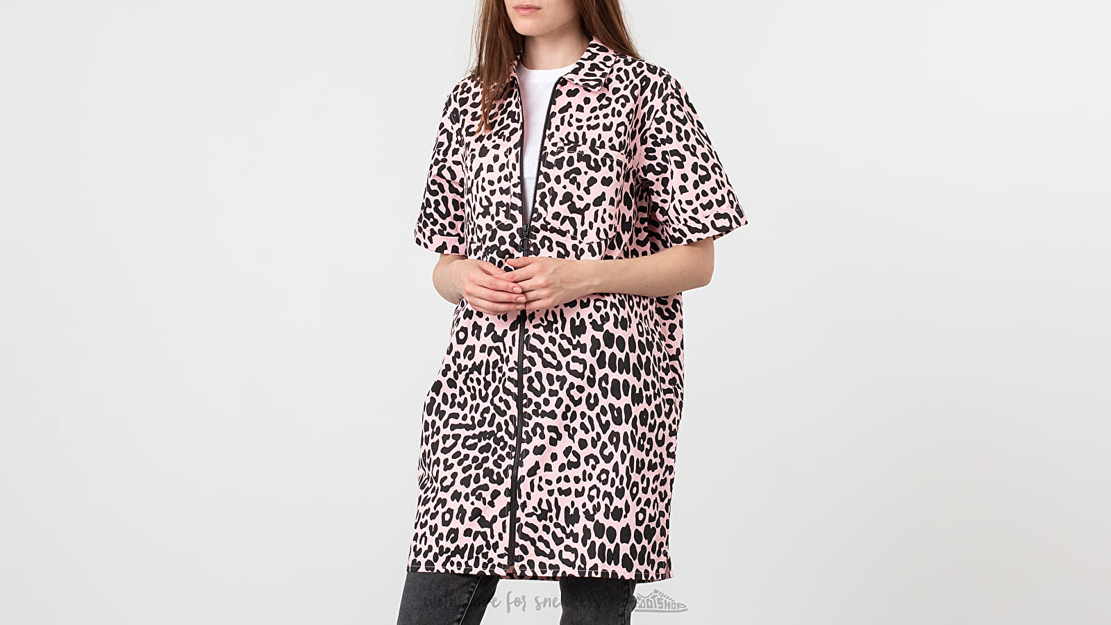 Robes Lazy Oaf Leopard Shirt Dress Pink