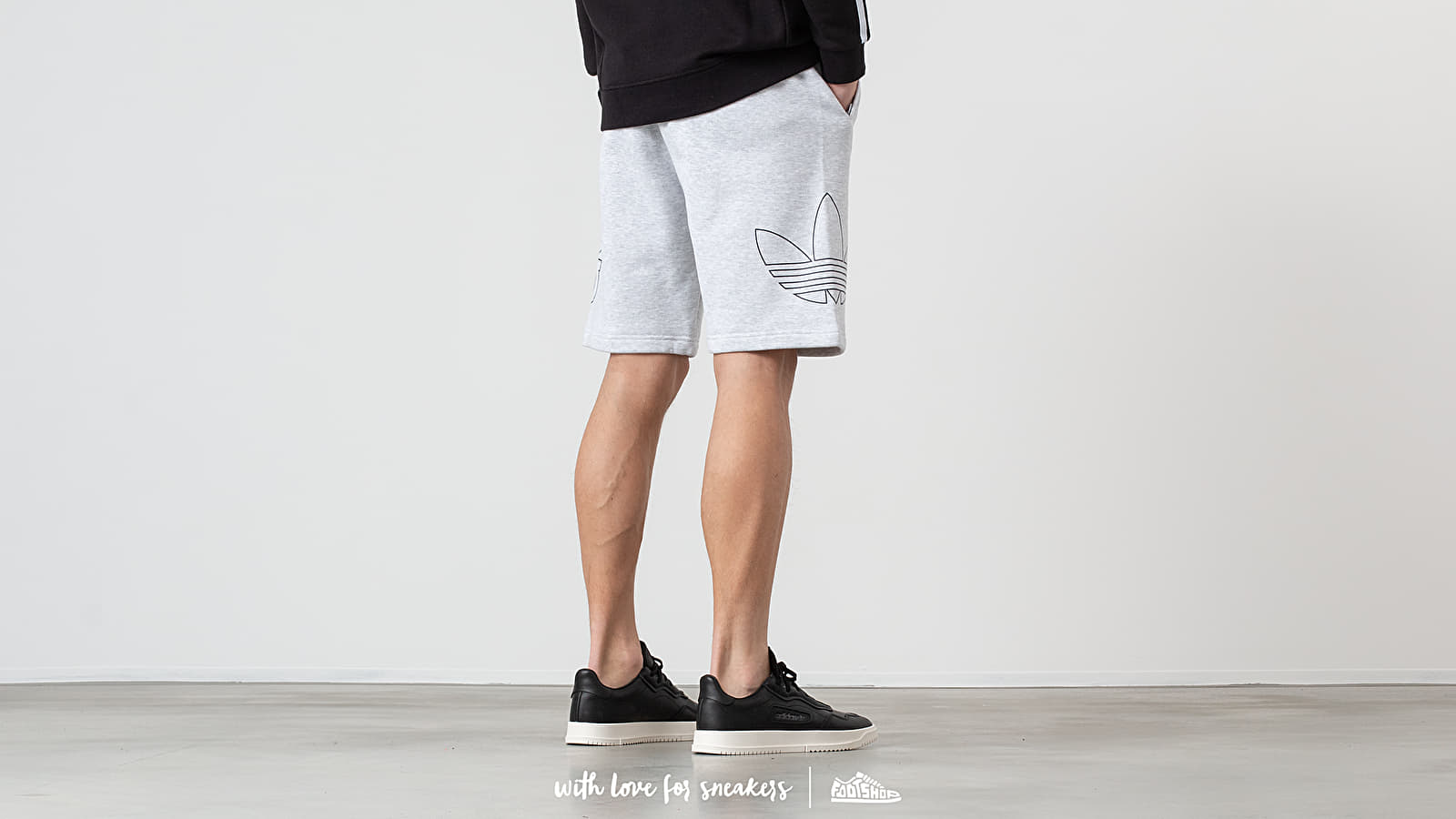 Shorts adidas Outline Shorts Light Grey Heather Coleggiate Navy Footshop
