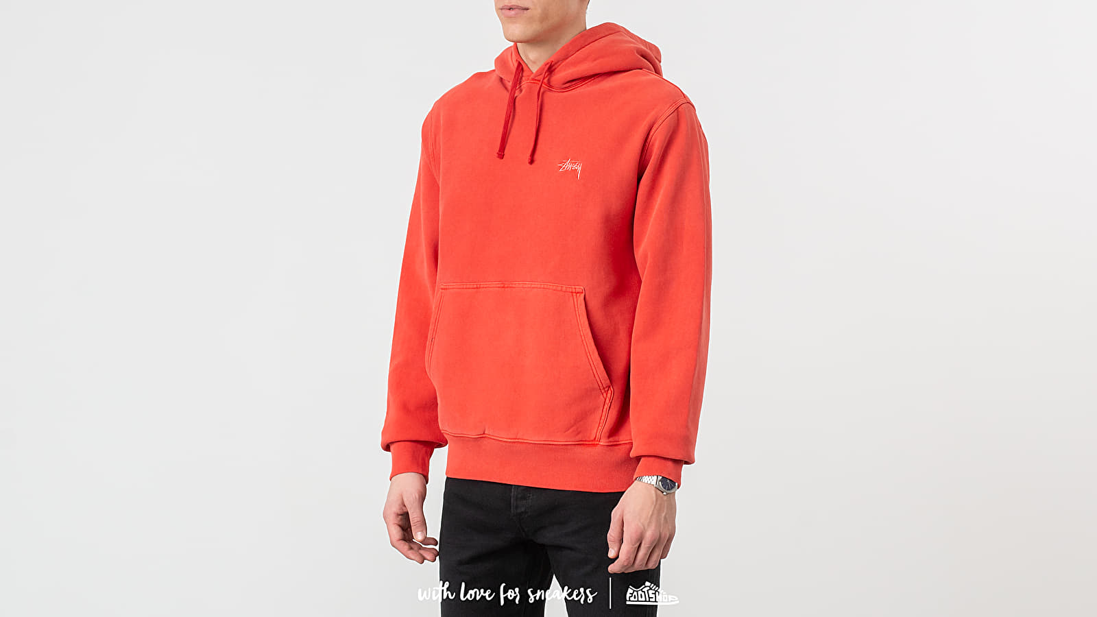 Red discount stussy sweatshirt