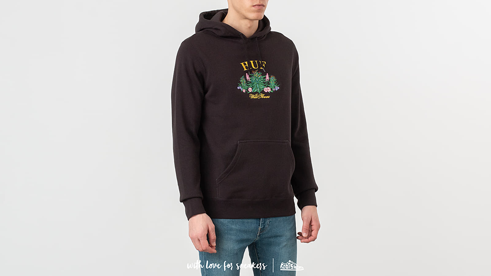 Hoodies and sweatshirts HUF Wild Flowers Hoodie Licorice Footshop