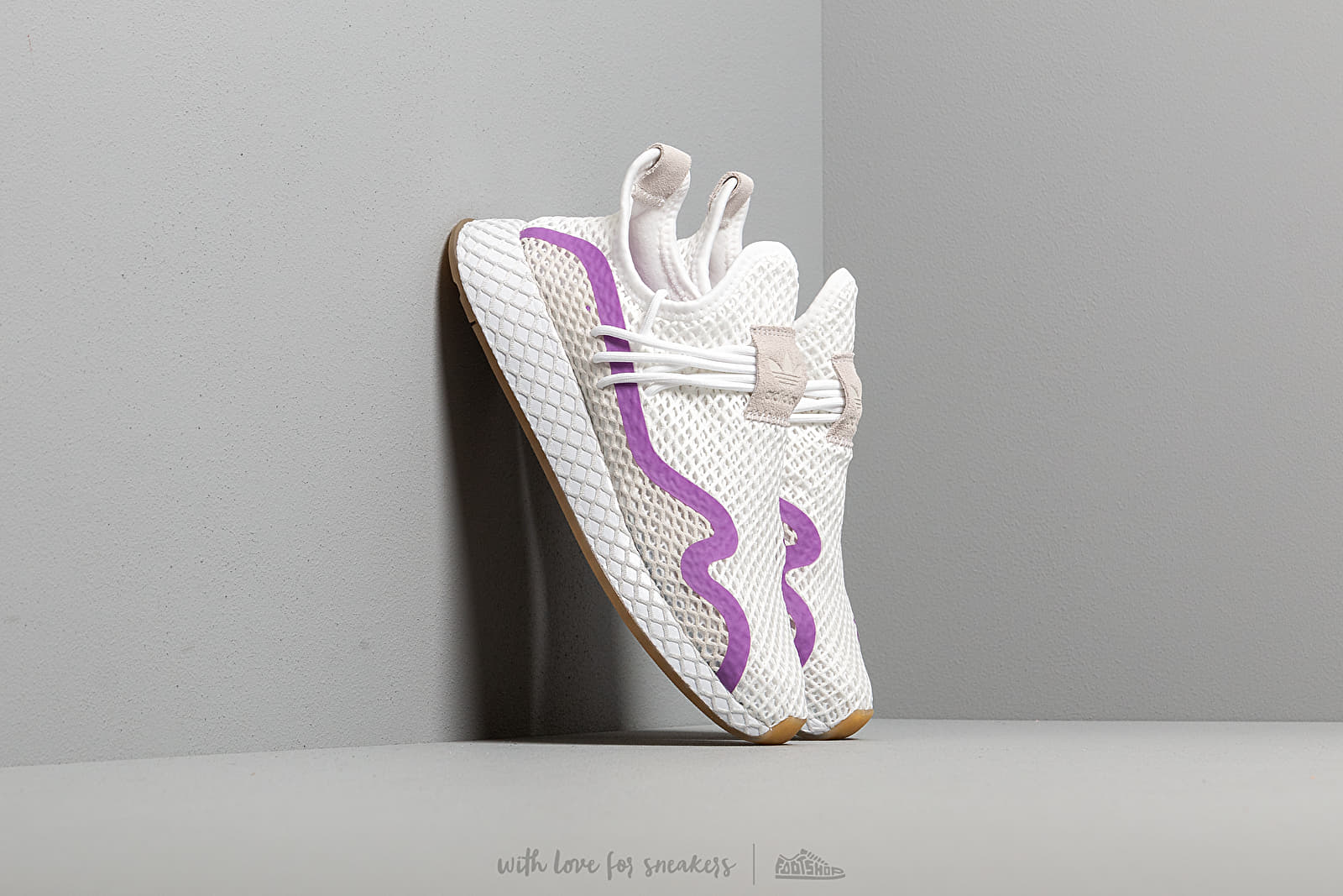 Női cipők adidas Deerupt S W Ftw White/ Active Purple/ Grey One