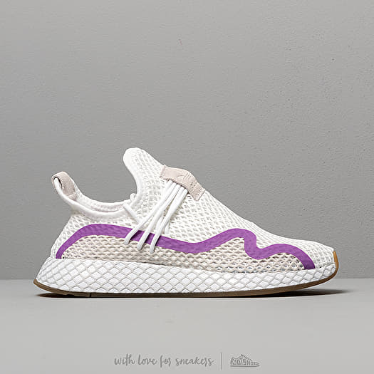Adidas originals deerupt sneakers in white and lilac sales