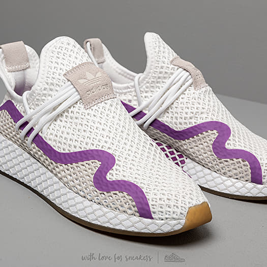 Adidas originals deerupt sneakers in white and lilac on sale