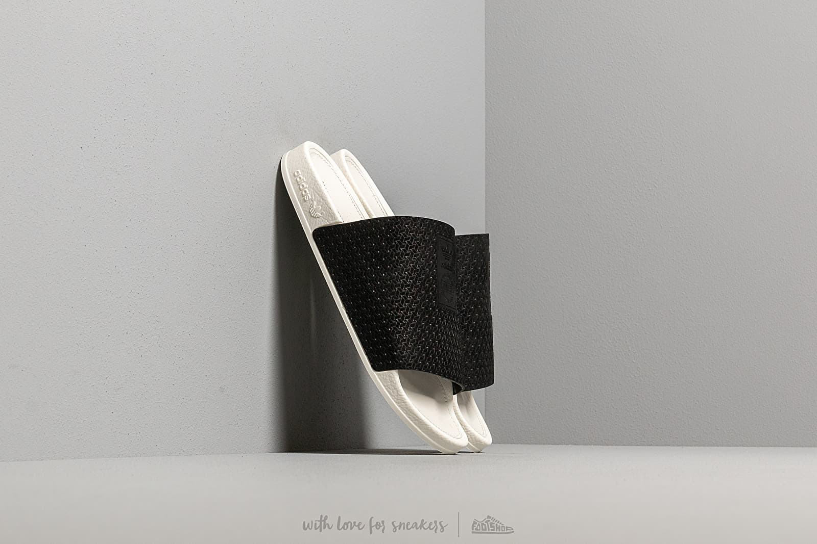 Women's shoes adidas Adilette Luxe W Core Black/ Core Black/ Off White