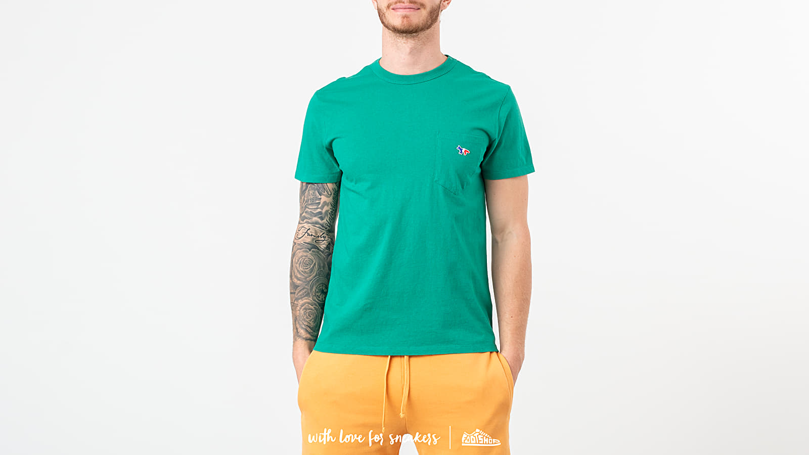 Тениски MAISON KITSUNÉ Tee-Shirt Tricolor Fox Patch Green