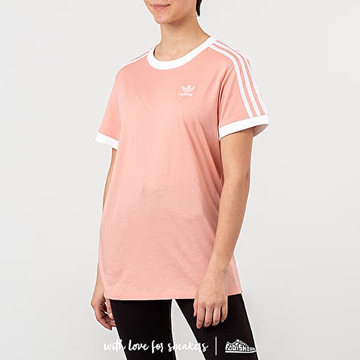 Adidas 3 stripes tee pink sales