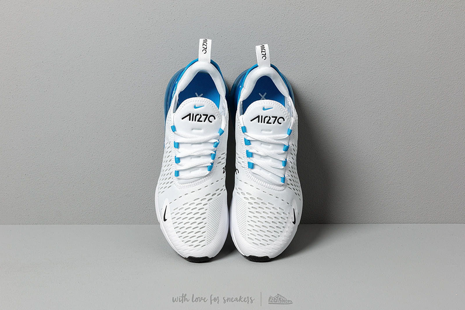 Herren Sneaker und Schuhe Nike Air Max 270 White/ Black-Photo Blue-Pure Platinum