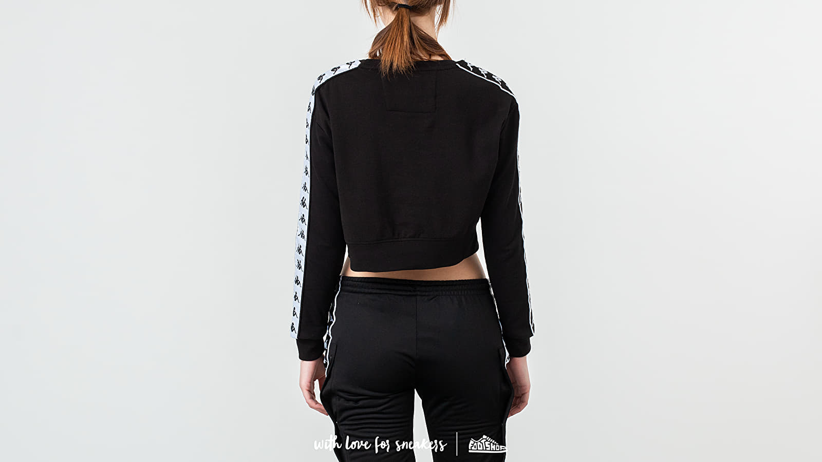 Pólók Kappa Banda Ays Crewneck Black/ White