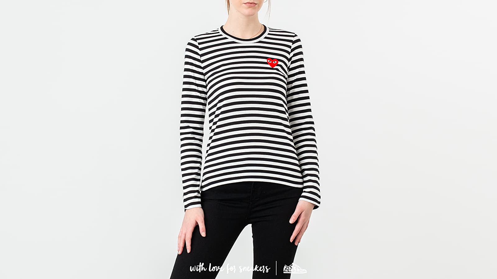 Magliette Comme des Garçons PLAY Longsleeve Tee Black