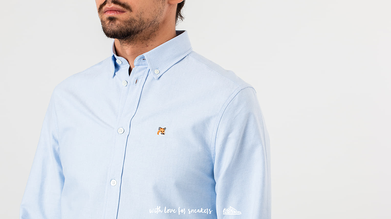 Shirts MAISON KITSUNÉ Oxford Fox Head Embroidery Classic Shirt BD Shirts MAISON KITSUNÉ Oxford Fox Head Embroidery Classic Shirt BD