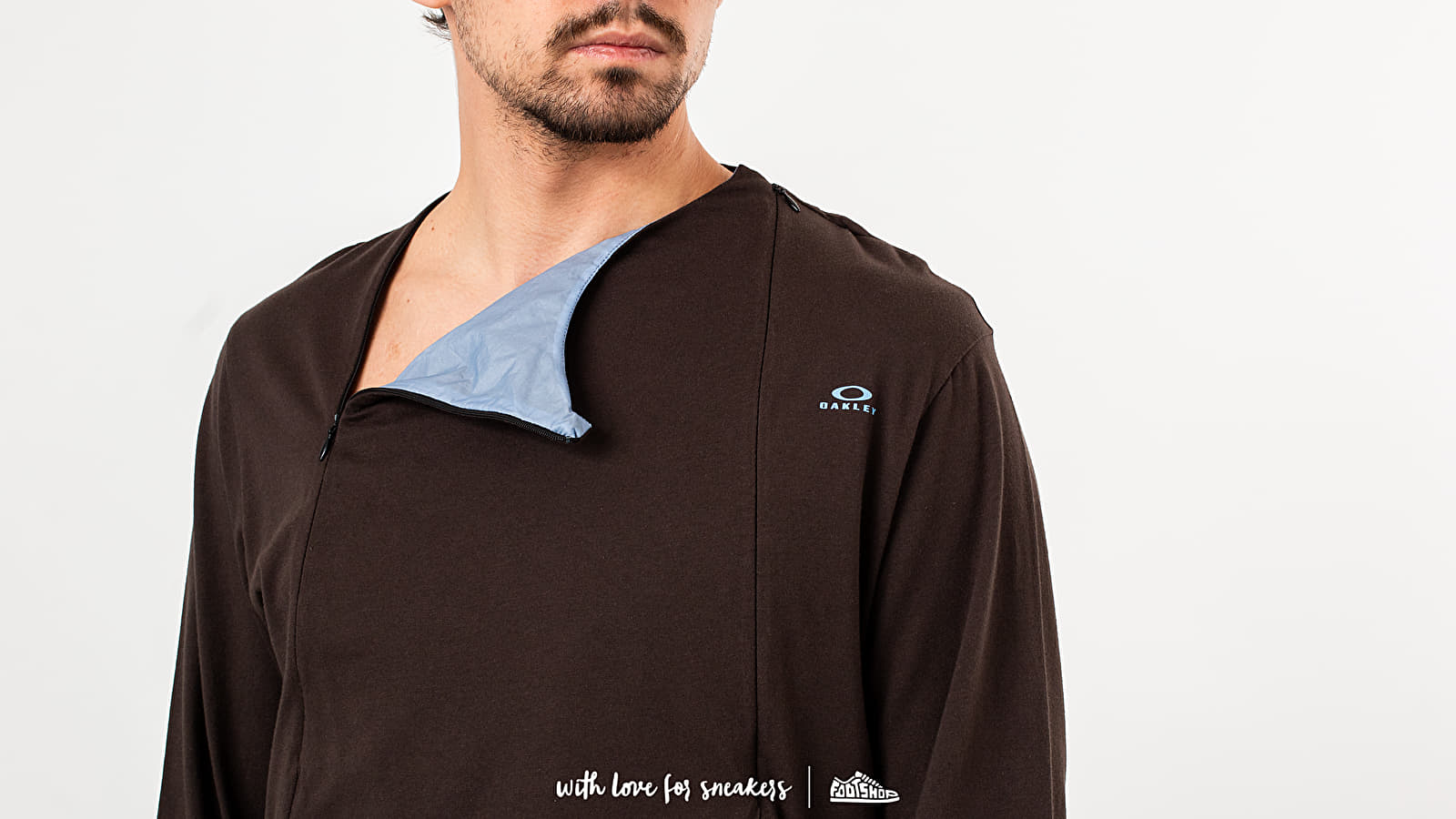 T-shirts Oakley by Samuel Ross Skydiver Zipped Long Sleeve Tee Brown