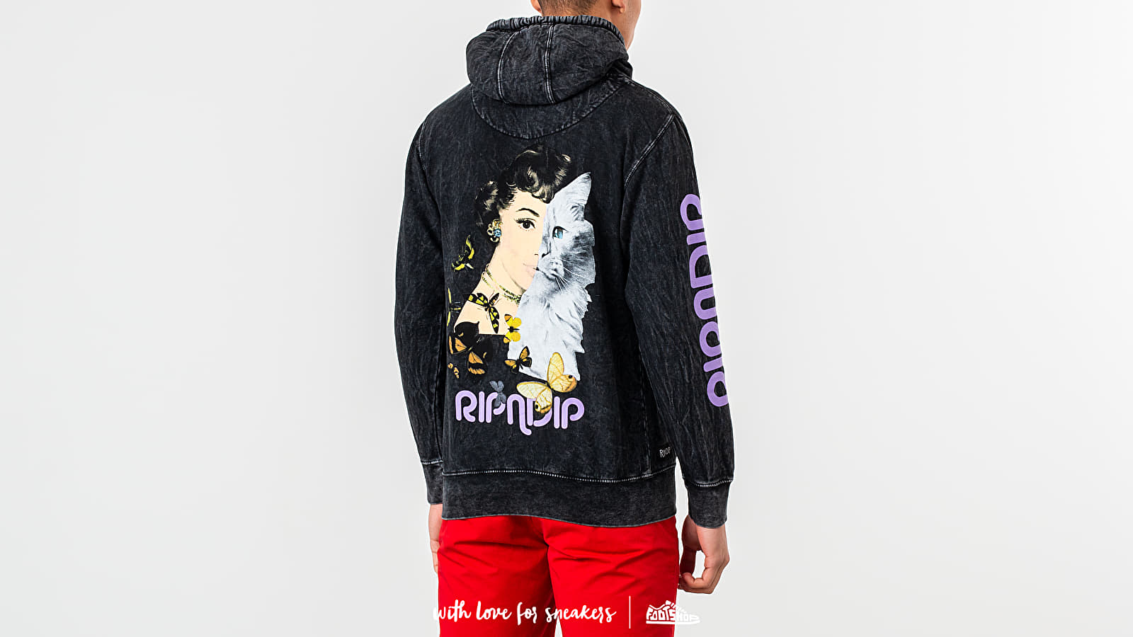 Hoodies and sweatshirts  RIPNDIP Mask Hoodie Black Mineral Wash