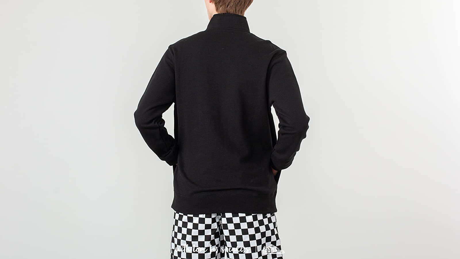 Mikiny HUF Midtown 1/2 Zip Fleece Pullover Black