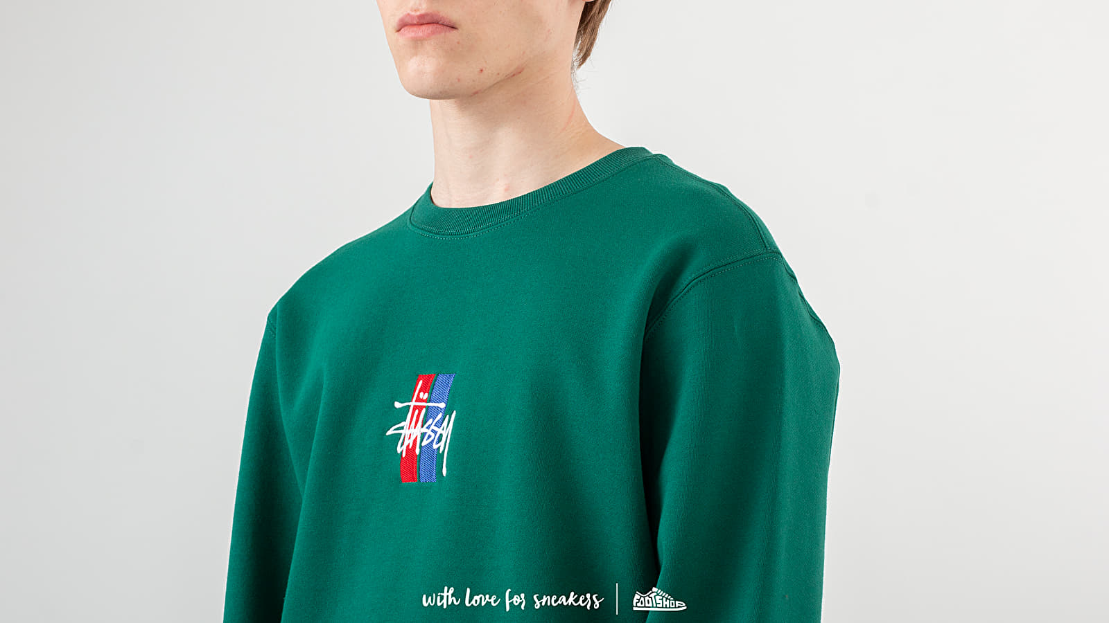 Stussy 2 bar stock crewneck sweatshirt new arrivals