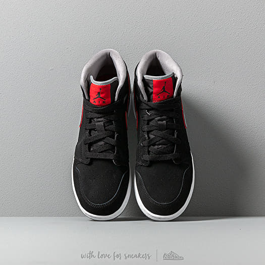 Women s shoes Air Jordan 1 Mid GS Black Particle Grey White Gym Red Footshop