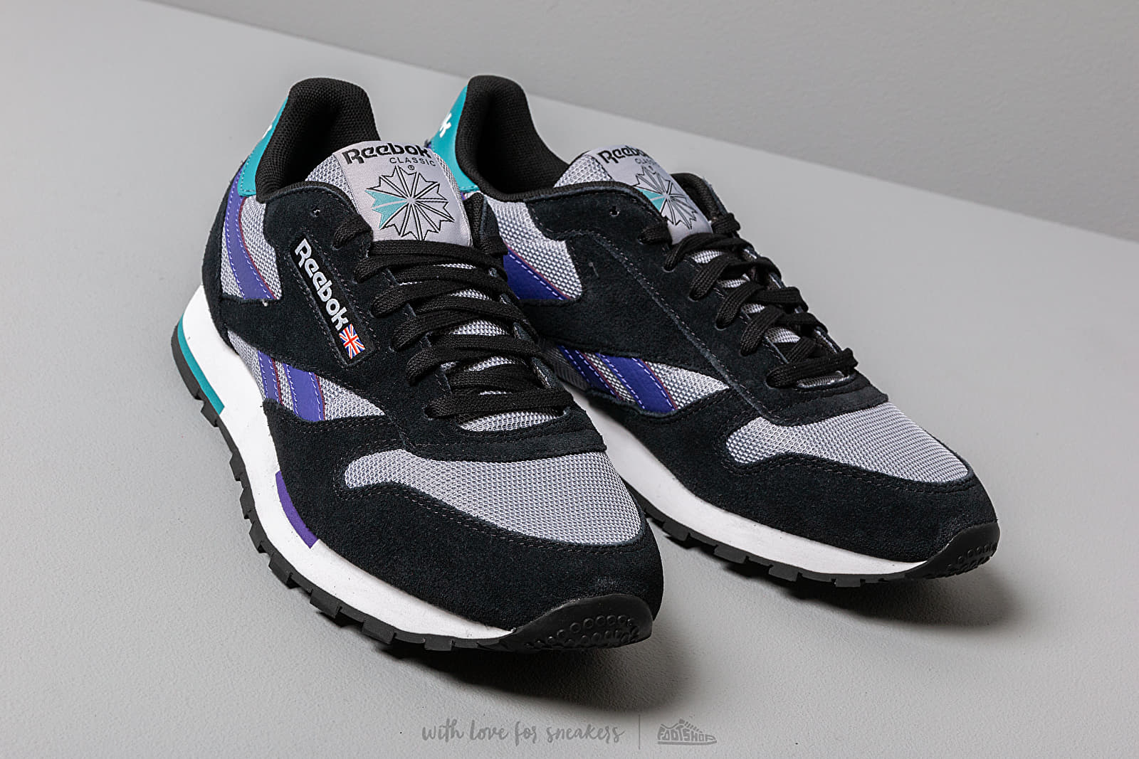 Black and 2025 purple reebok