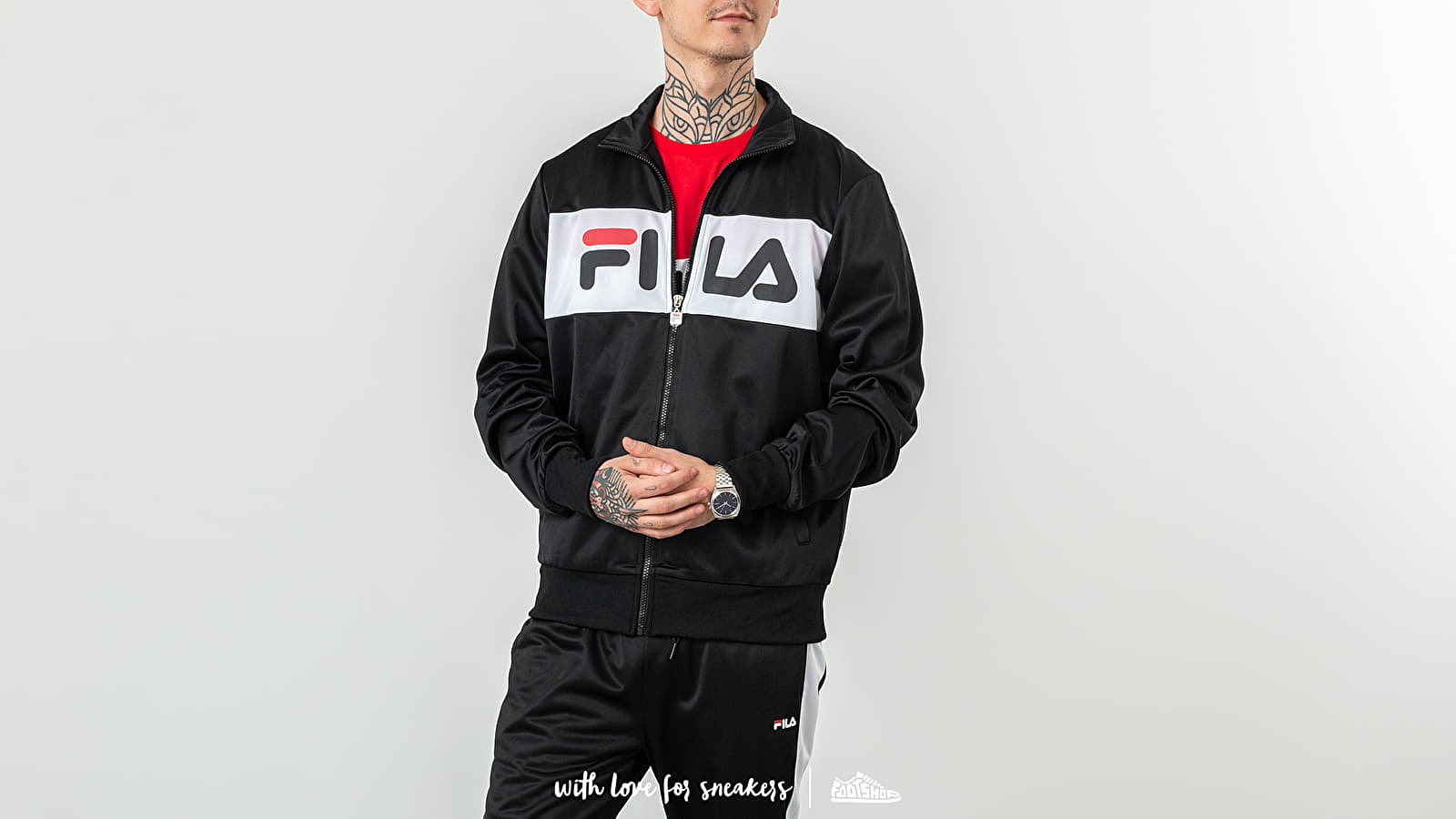 Bluzy FILA Balin Track Jacket Black/ Bright White