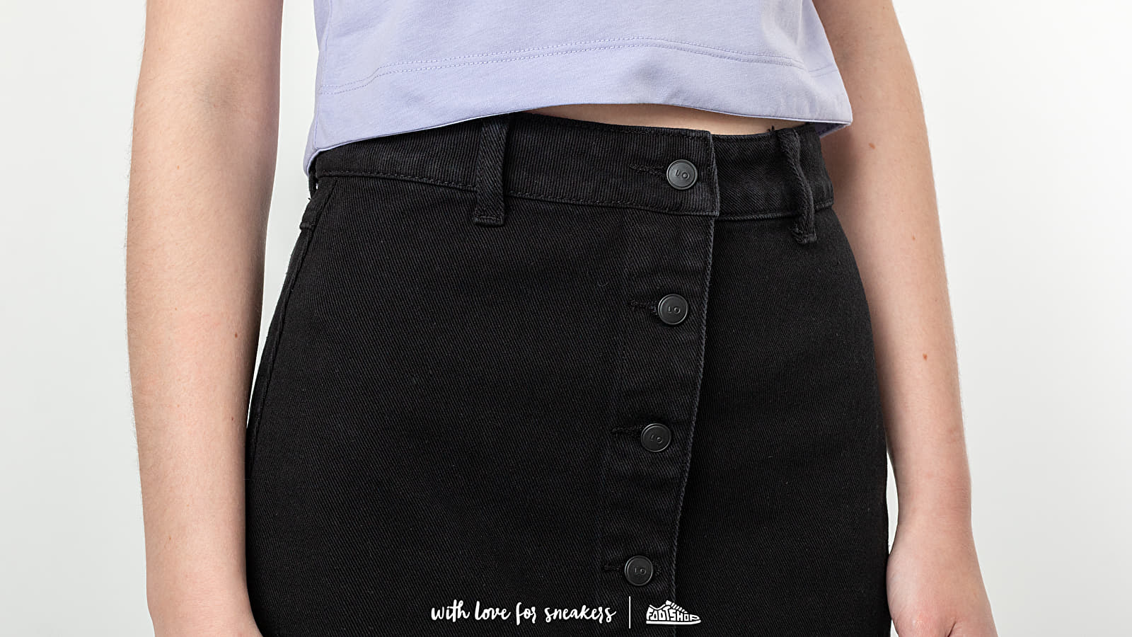 Faldas Lazy OAF Button Through Skirt Black