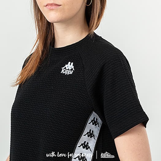 Tops Kappa Banda Balta Tee Black White Footshop