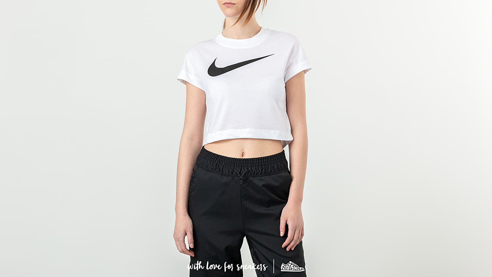 Camisetas Nike Sportswear Swoosh Shortsleeve Crop Top White/ Black