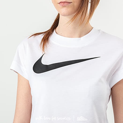 T shirts Nike Sportswear Swoosh Shortsleeve Crop Top White Black Footshop