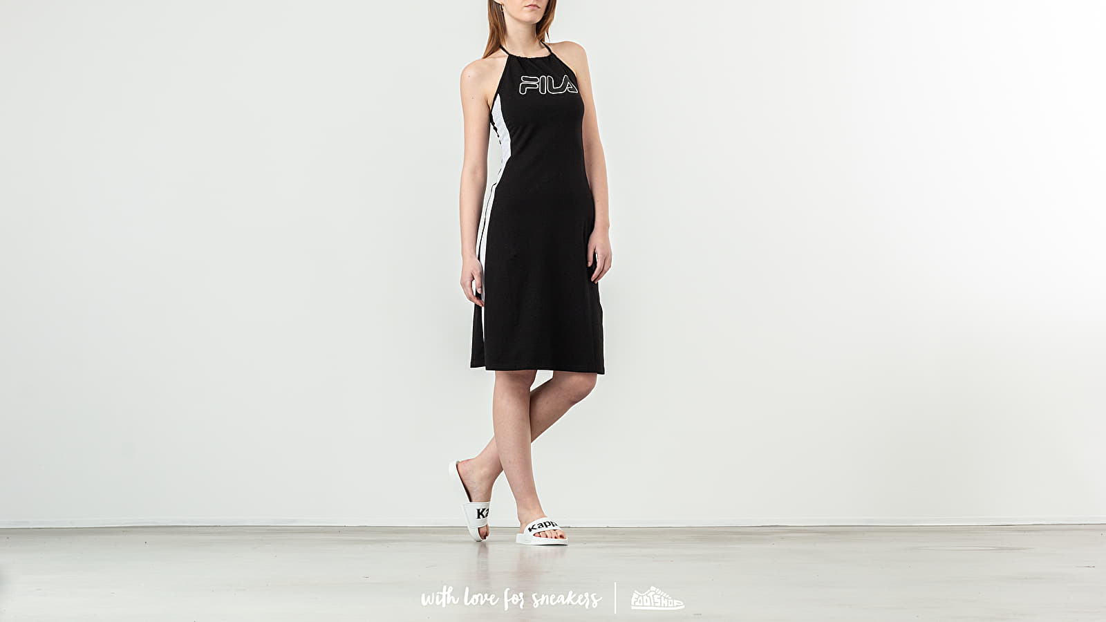 Vestido FILA Amina Neckholder Dress Black/ Bright White