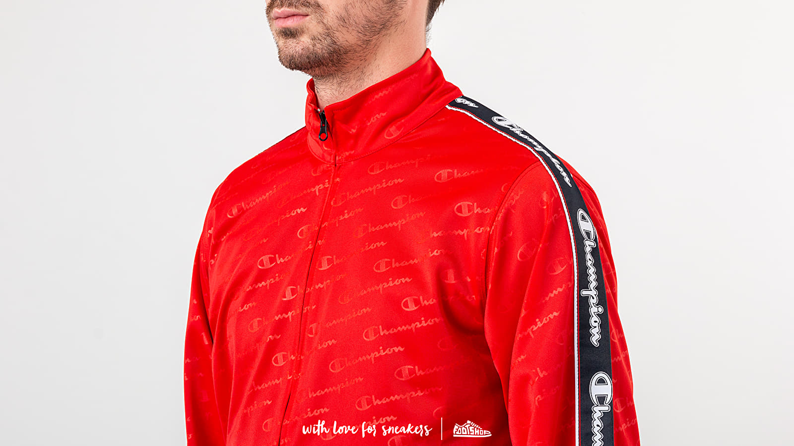 Sudaderas Champion Full Zip Crewneck Red