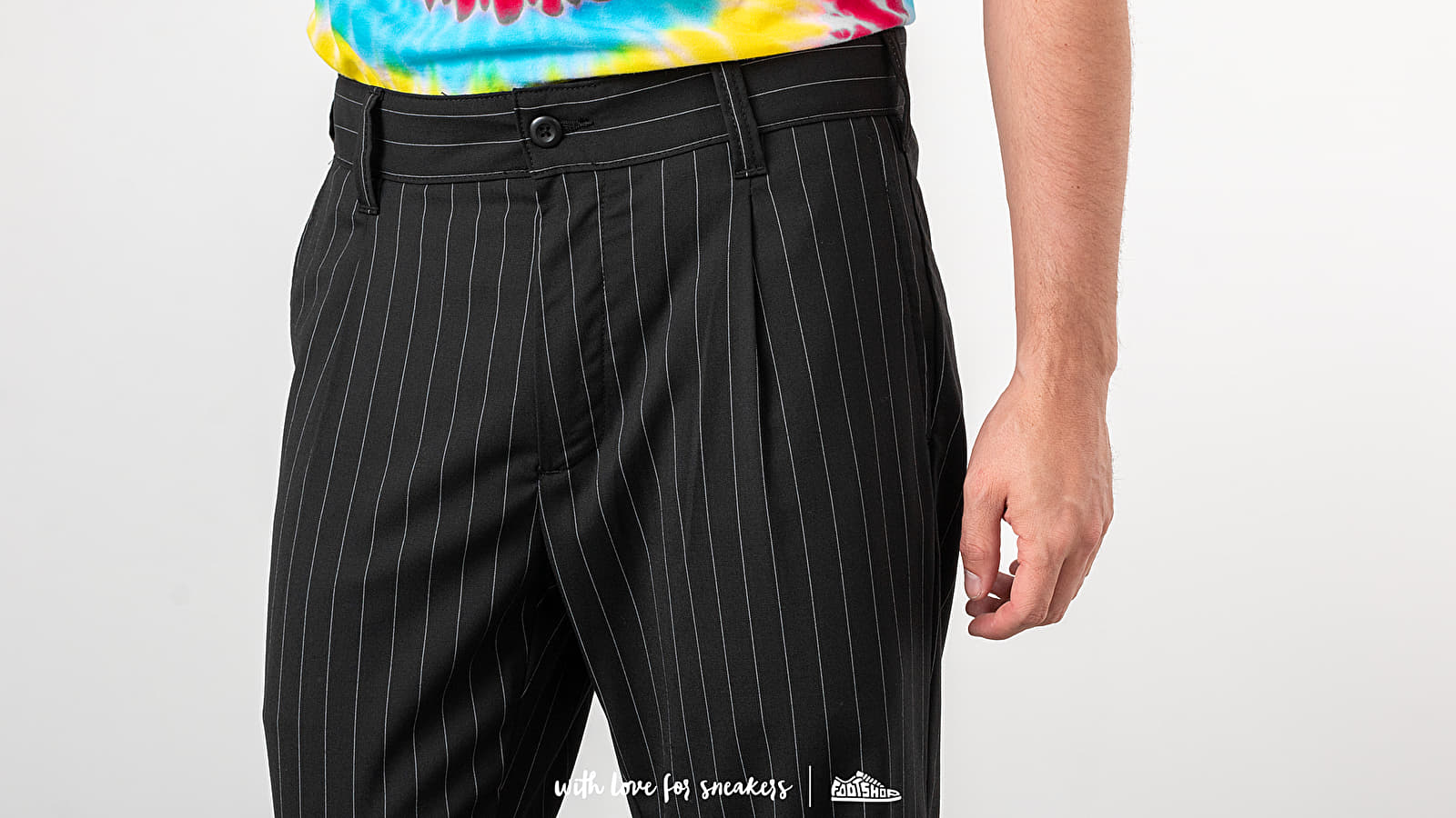 Canvas pants Carhartt WIP Diamond Pants Pinstripe Black White Footshop