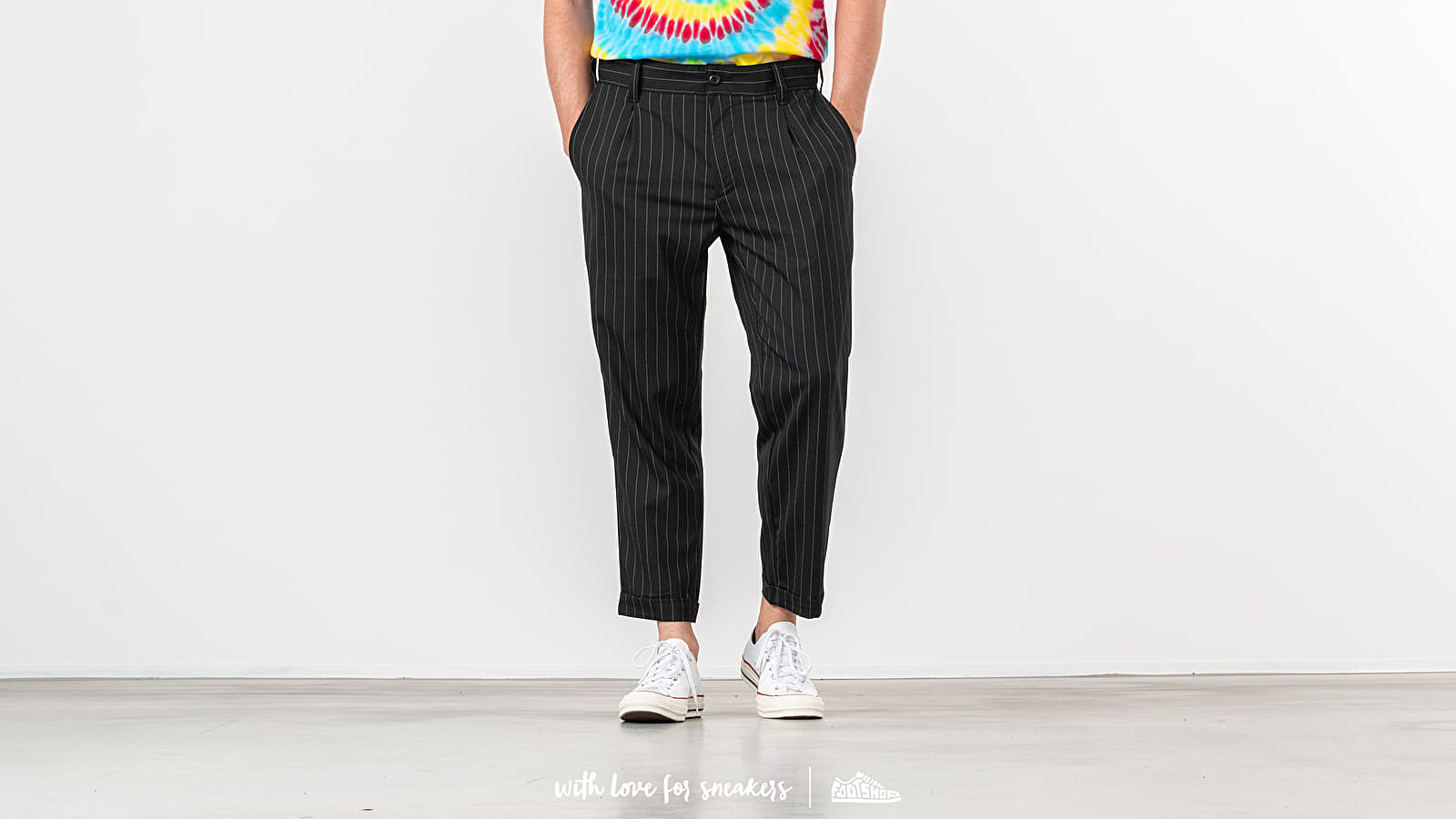 Canvas pants Carhartt WIP Diamond Pants Pinstripe Black White Footshop