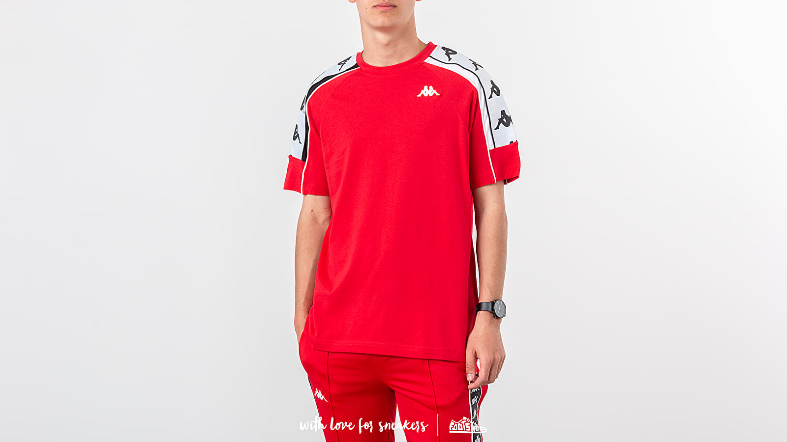 Pólók Kappa 222 Banda 10 Arset Tee Red/ Black/ White