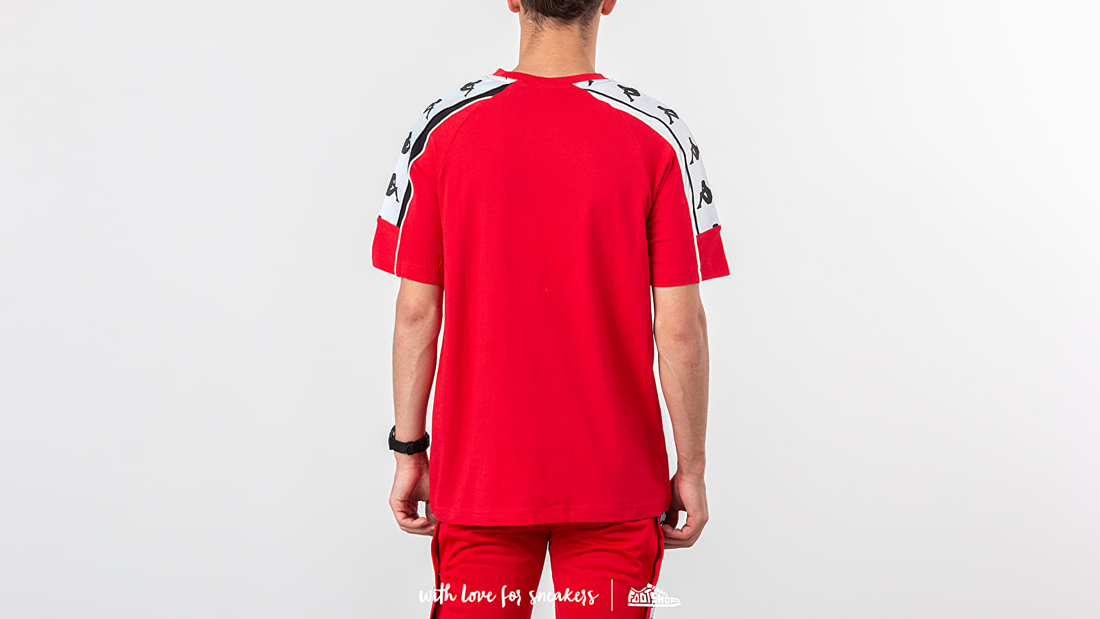 Pólók Kappa 222 Banda 10 Arset Tee Red/ Black/ White