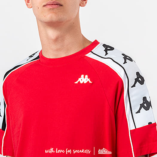 T shirts Kappa 222 Banda 10 Arset Tee Red Black White Footshop