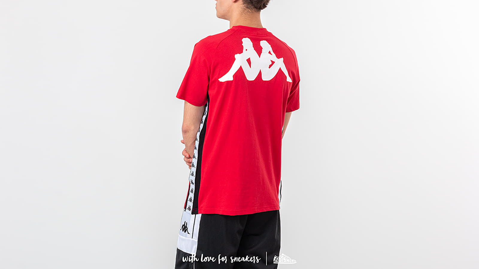 Black and red kappa shirt deals