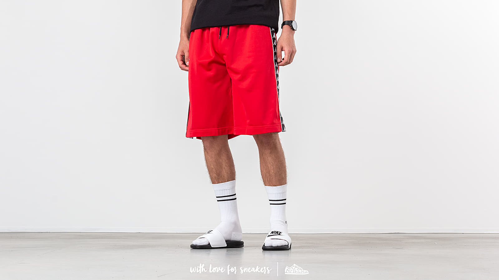 Kurzhosen Kappa Banda Treadwell Shorts Red/ Black/ White