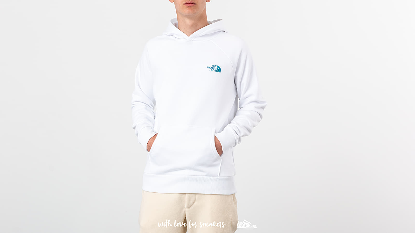 Hoodies and sweatshirts The North Face Raglan Red Box Hoodie White Crystal Blue Footshop