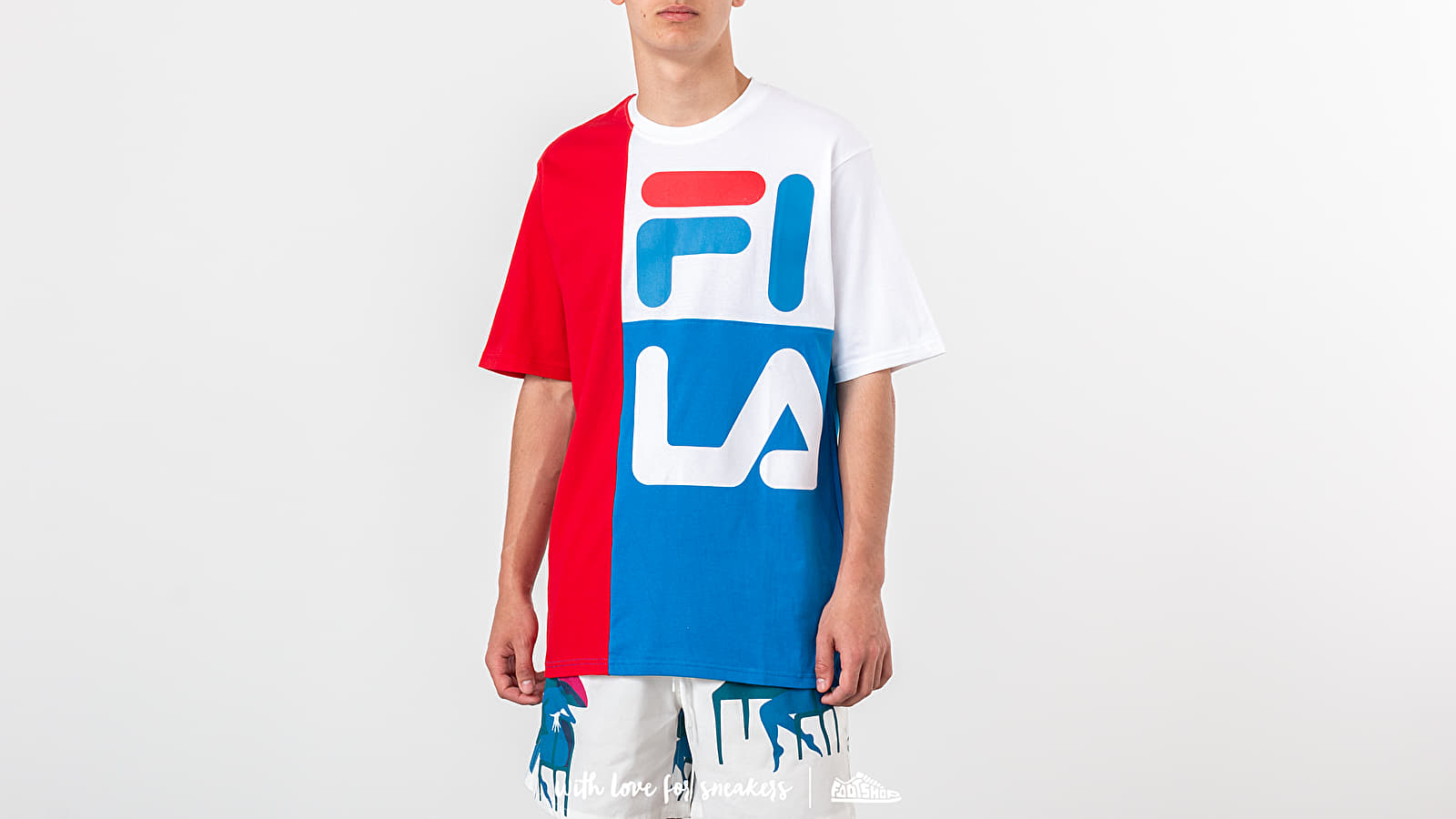 Tričká FILA Indo Colour Block Fit Tee Chinese Red