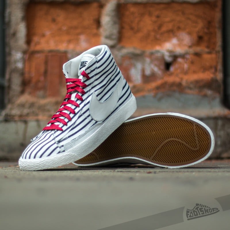 Ανδρικά παπούτσια Nike Blazer Mid Premium Vintage QS White/ Dark Obsidian- Gym Red