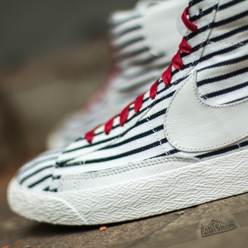 Men s shoes Nike Blazer Mid Premium Vintage QS White Dark Obsidian Gym Red Footshop