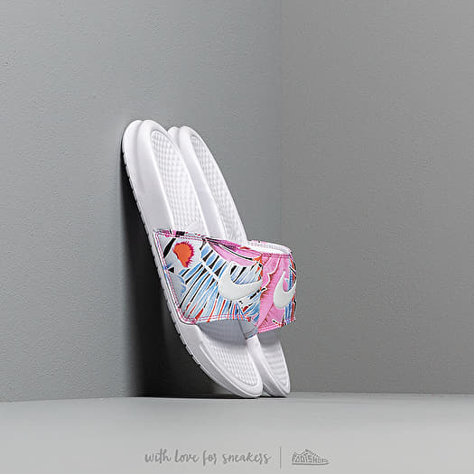Zapatillas mujer Nike Wmns Benassi Jdi Print White Habanero Ember Glow Game Royal Footshop