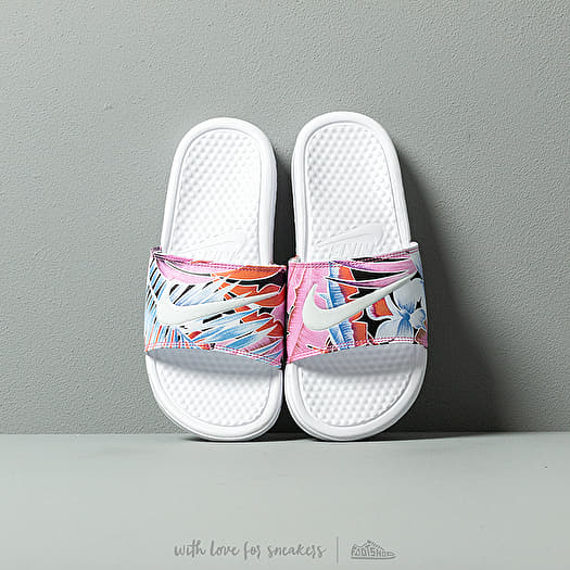 Zapatillas mujer Nike Wmns Benassi Jdi Print White Habanero Ember Glow Game Royal Footshop