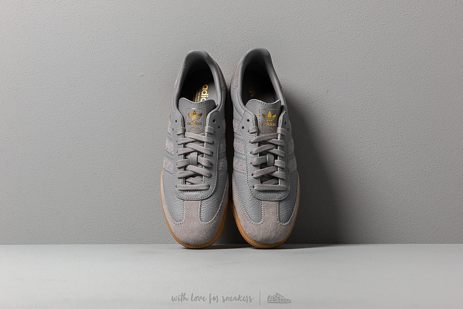 Herren Sneaker und Schuhe adidas Samba OG Ft Grey Three/ Grey Three/ Gold Metalic