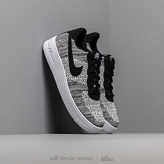 Kinderschuhe Nike Air Force 1 Flyknit 2.0 GS Black Pure Platinum White White Footshop