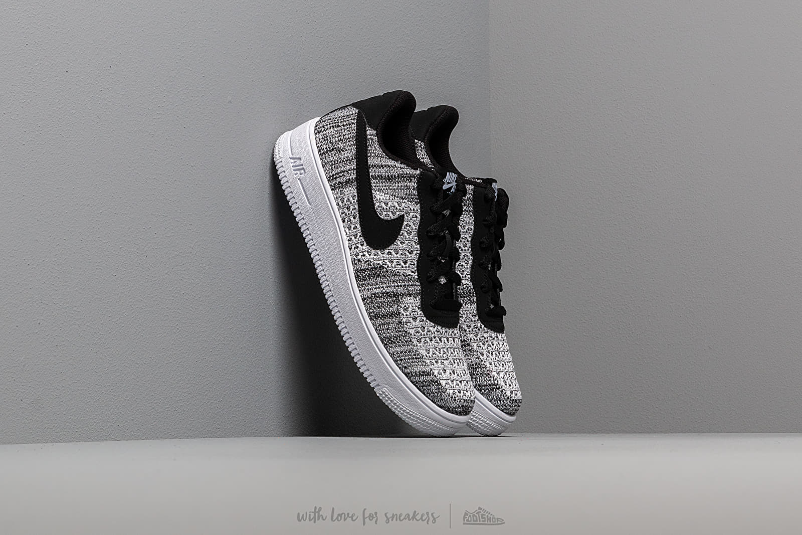 Buty dziecięce Nike Air Force 1 Flyknit 2.0 (GS) Black/ Pure Platinum-White-White