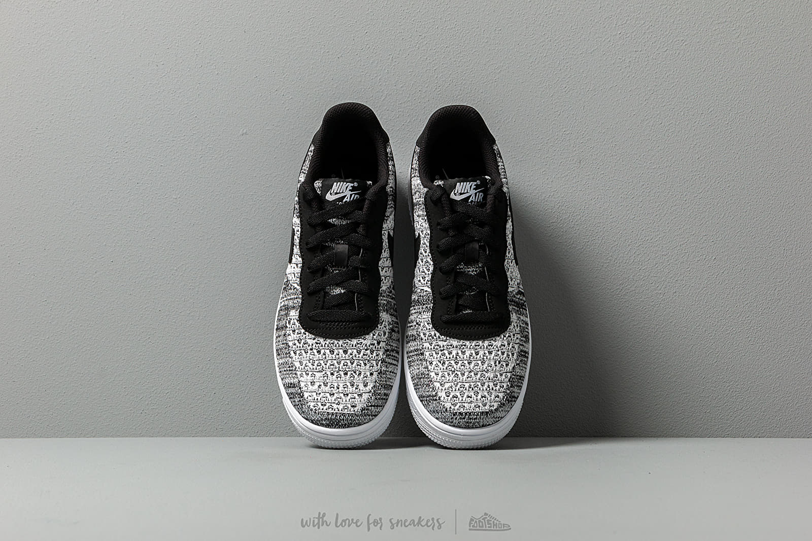 Sneaker und Schuhe für Kinder Nike Air Force 1 Flyknit 2.0 (GS) Black/ Pure Platinum-White-White