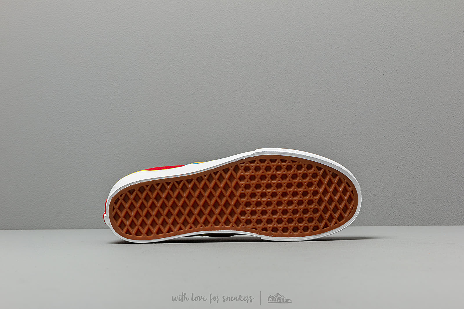 Herenschoenen Vans Classic Slip-On Platform (Rainbow Foxing) Tango Red/True White