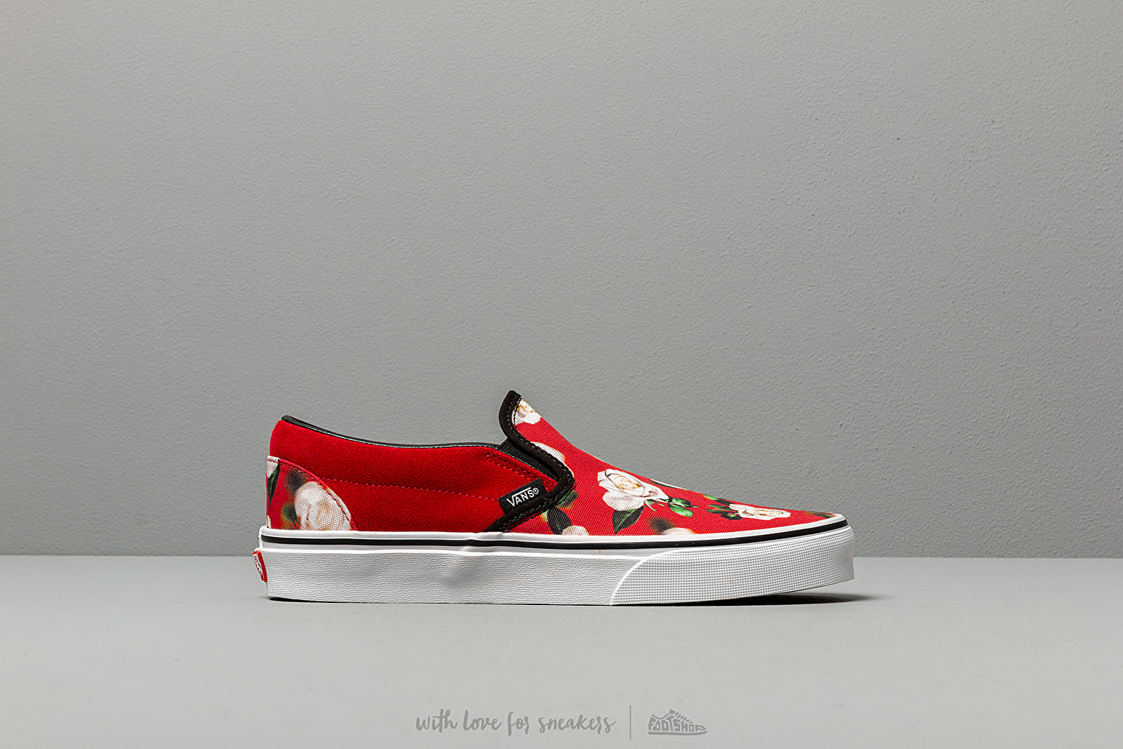 Romantic floral on sale slip on vans