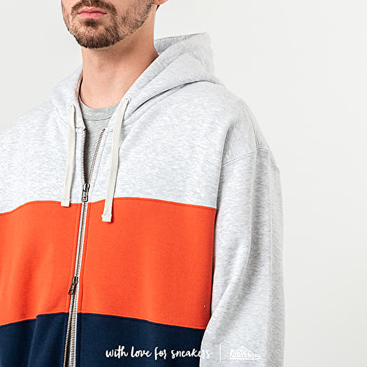 Sudaderas adidas Originals Full Zip Hoodie Light Grey Raw Amber Navy Footshop