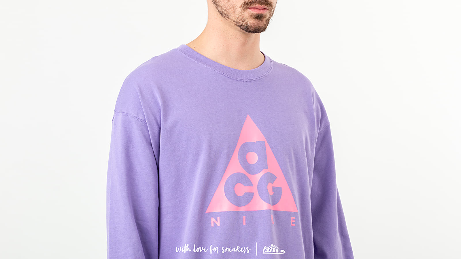 T-Shirts Nike NRG ACG Longsleeve Logo Tee Space Purple/ Lotus Pink