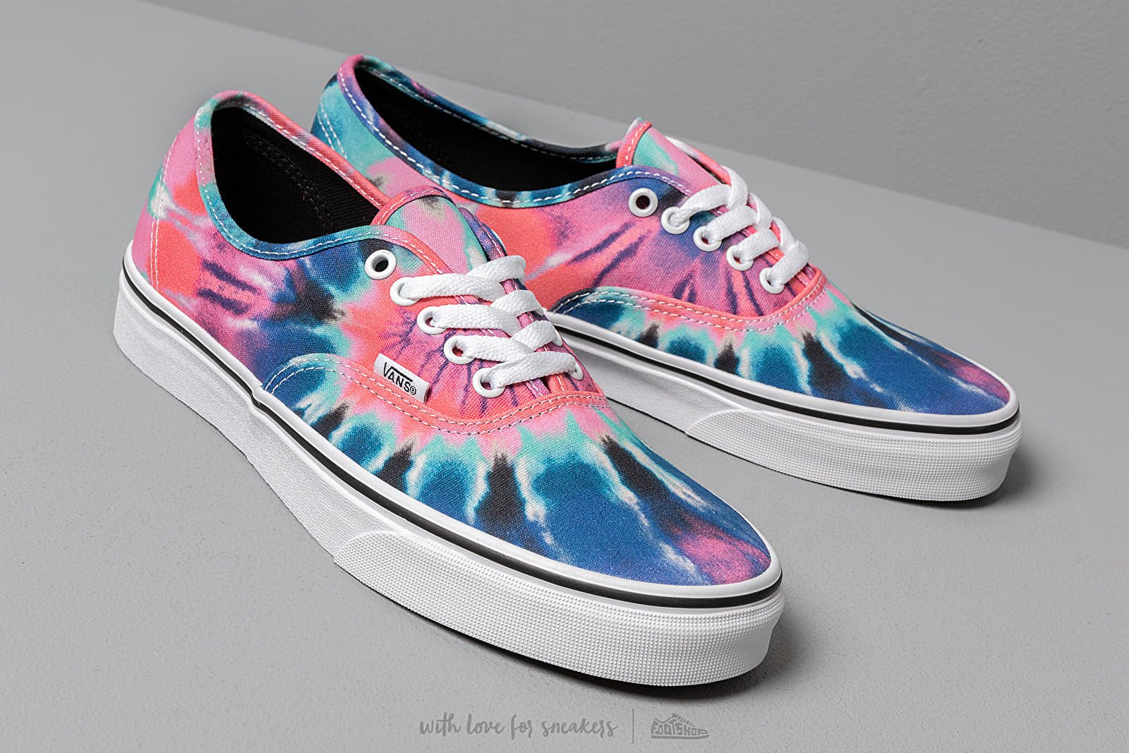 Vans tie dye authentic multi & true white womens cheap shoes